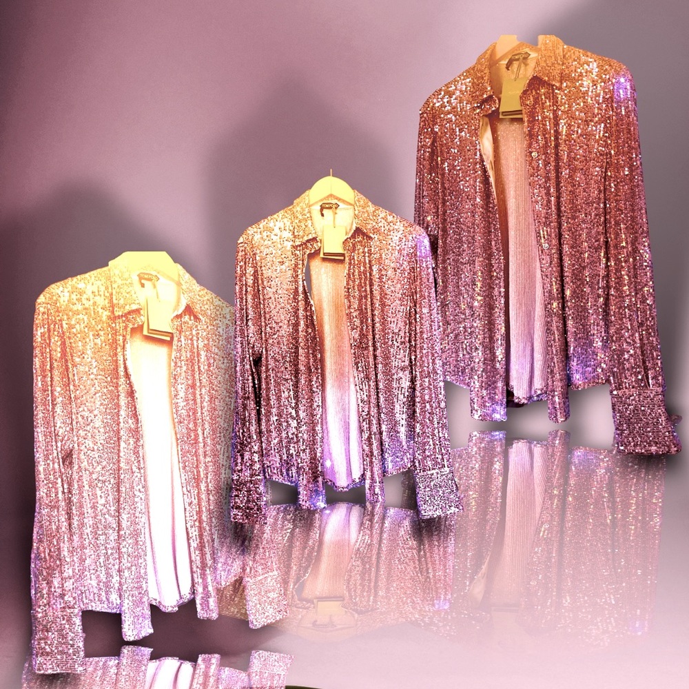 Tom Ford NWT sequined oversized long sleeve button down “shirt”. 100% authentic